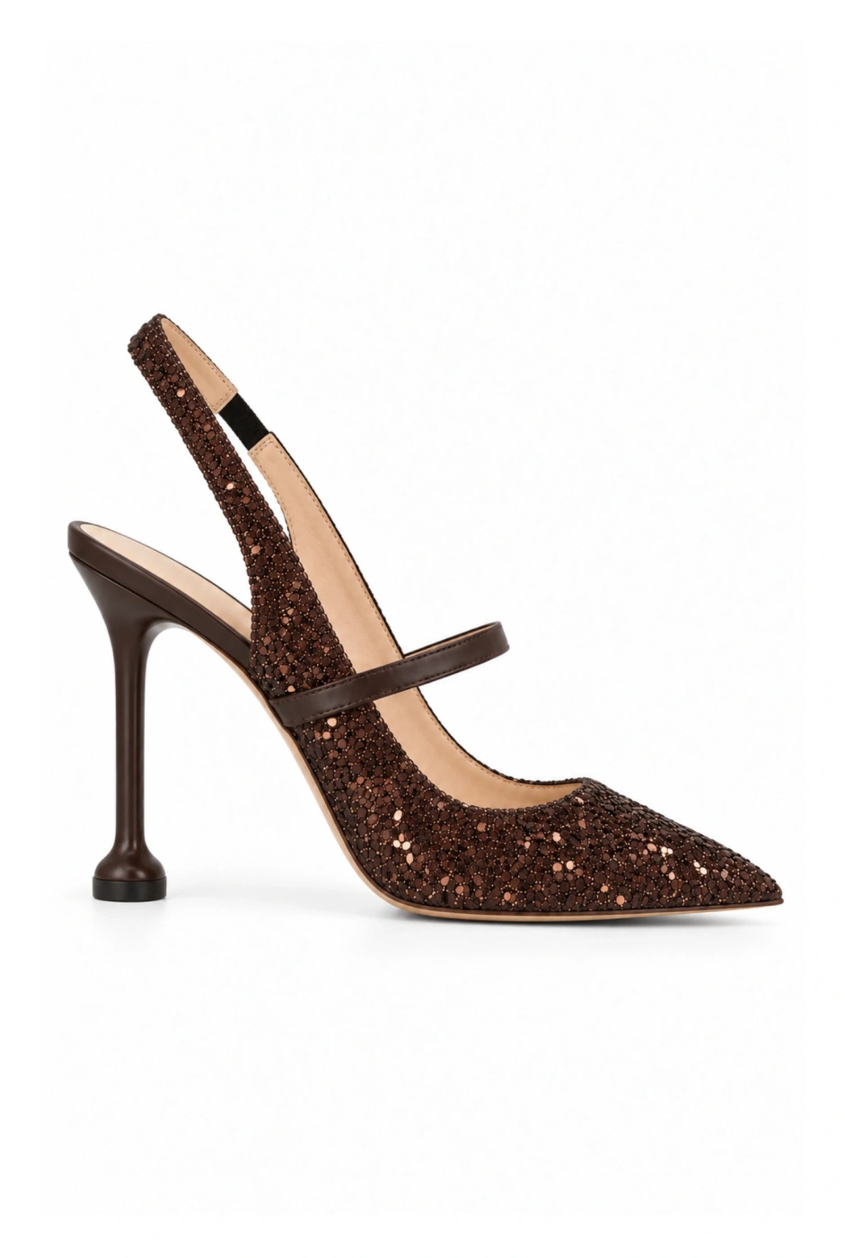 Marti – brown pumps with a glitter application