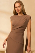 Erica – asymmetrical midi dress with waist tie