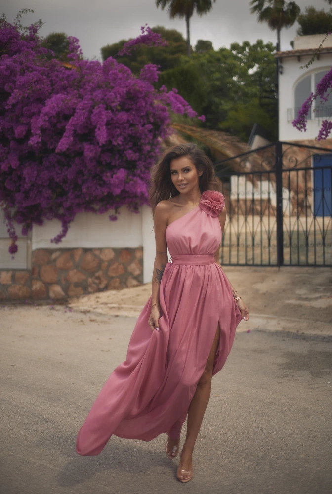 Maribel - Maxikleid in Korallenfarbe