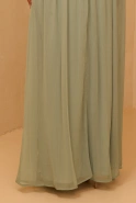 Serena - Asymmetrical maxi dress with loose, detachable sleeves and ruffled bottom