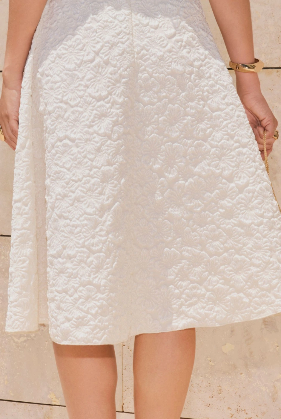 Rebeca – ecru flared midi dress