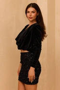 Usilia – black set: top + skirt