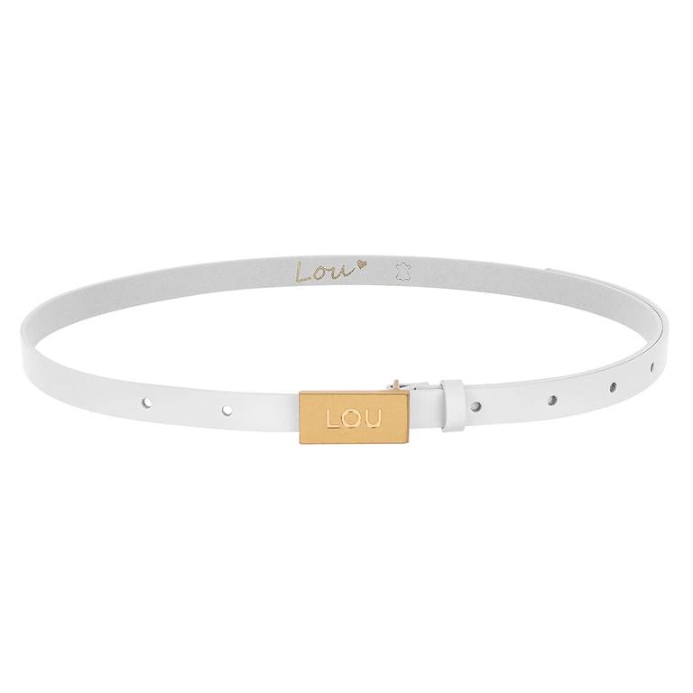 Lita Belt - Weißer Damengürtel mit goldener Schnalle