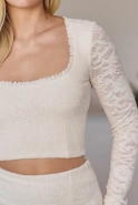 Henrietta – cream set: top + skirt