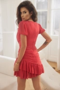 Susanita Red - Mini dress with ruffles and buffets