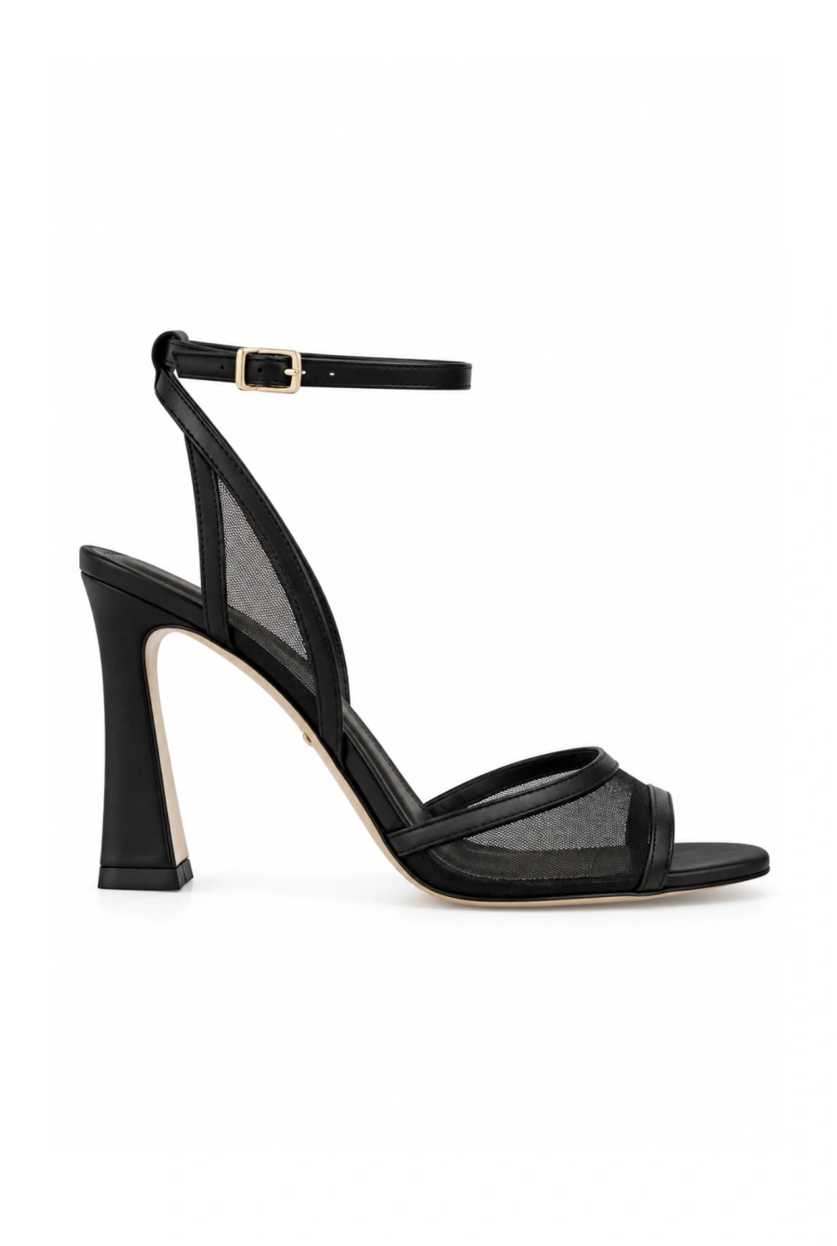 Sense – schwarze Sandaletten mit dekorativem Mesh