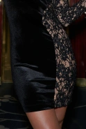 Devina – black mini dress with lace insert