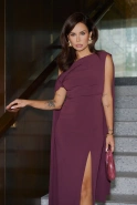 Ligerra – plum maxi dress with sashes