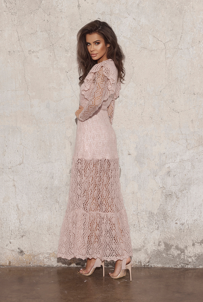 Willow - pink maxi knit dress