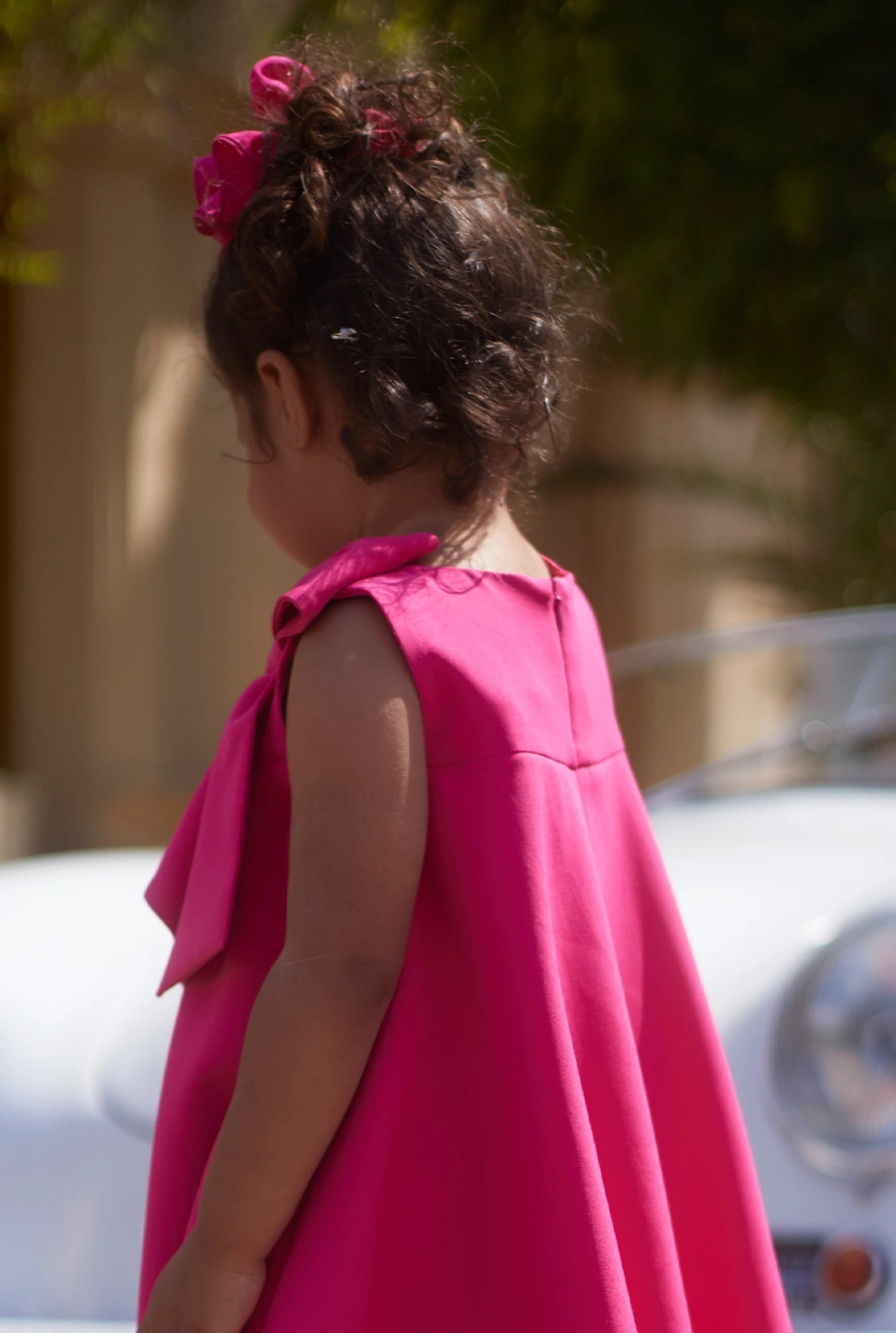 Mist - Rosa Kinderkleid mit Schleife und Haargummi