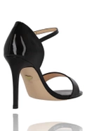 Zarina - Black Lacquered Stiletto Sandal