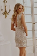 Beyza - Silver Sequin Mini Dress