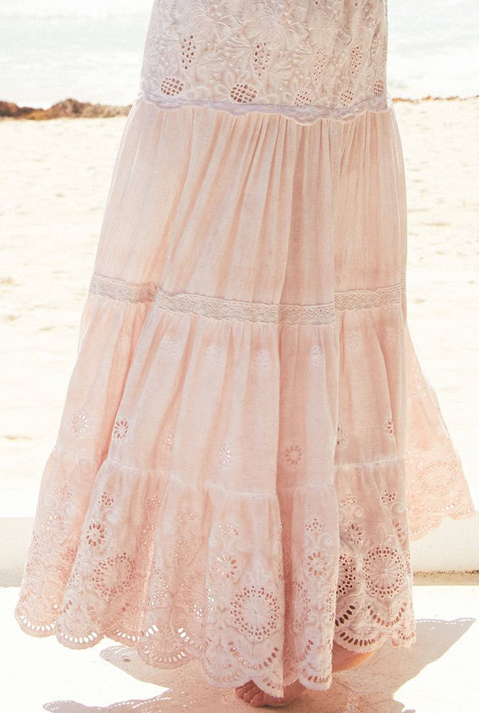 Maeve - Maxikleid im Boho-Stil in Puderrosa