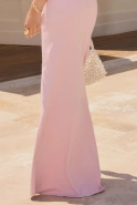 Amaya – asymmetrisches Maxikleid in Altrosa