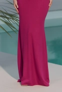 Jolina – Drapiertes Maxikleid in Fuchsia