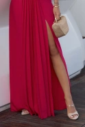 Hayami – schwarzes Maxikleid mit plissierter Vorderseite