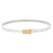 Lita Belt - White Women's Belt with Gold Buckle