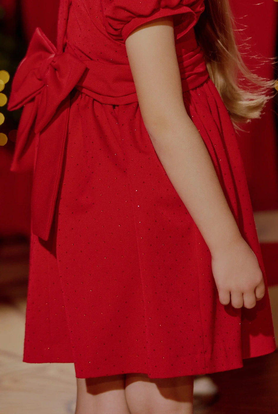 Gabi - rotes Kinderkleid mit Strasssteinen