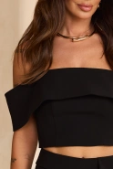 Zafarro – schwarzes Top mit Carmen-Ausschnitt