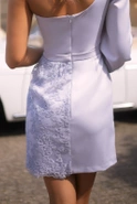 Vicki - asymmetrical dress in a shade of gray