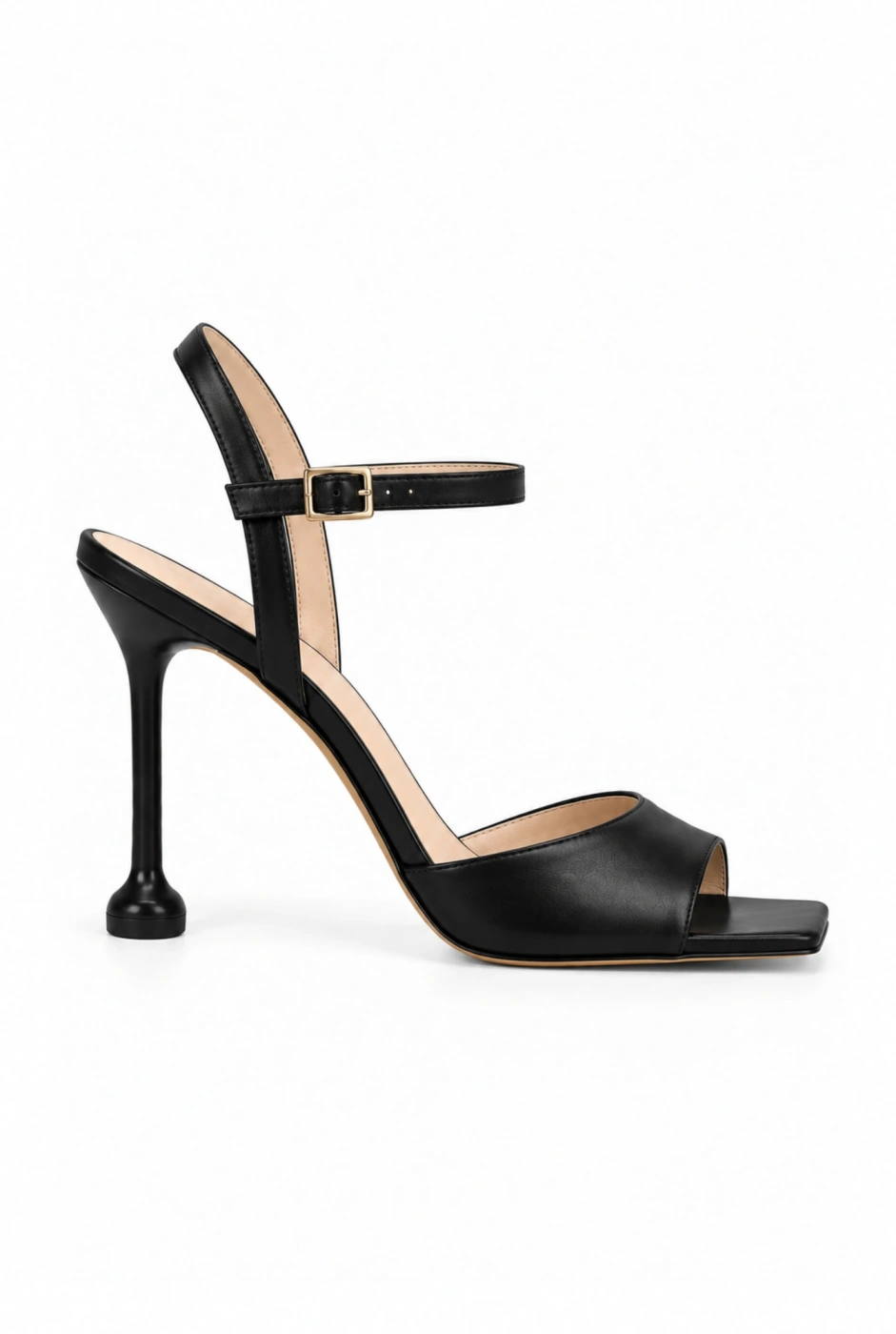 Checca – black narrow-heeled sandals
