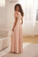 Reyna - Asymmetrical maxi dress with shoulder buffets