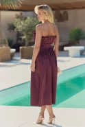 Contessa – Asymmetrisches Midikleid in Dunkel-Bordeaux