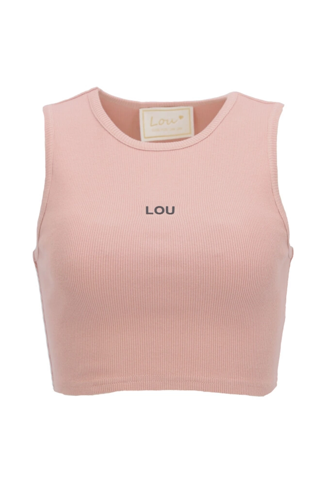 Saura - ein kurzes, rosa trägerloses Top