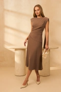 Erica – asymmetrisches Midi-Kleid mit Taillenbindung