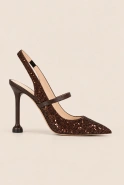 Marti – brown pumps with a glitter application