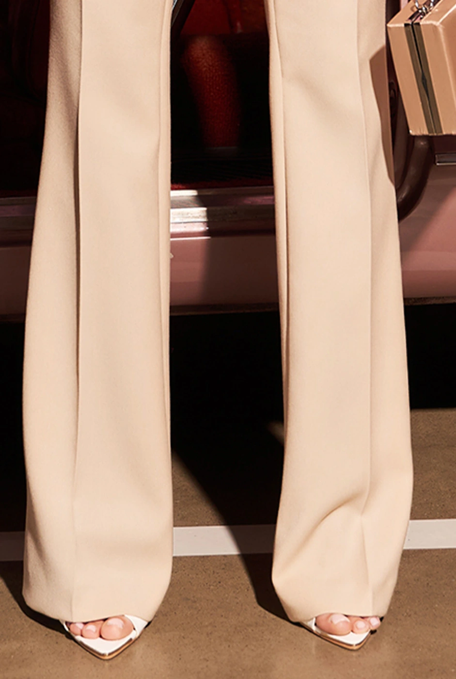 Luisa - beige high-waisted pants
