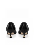 Samos – schwarze Pumps mit goldener Absatzverzierung