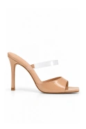 Zuhal – Lack-Stilettos mit transparentem Riemen