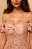 Jordi - Sequin Dress with Carmen neckline