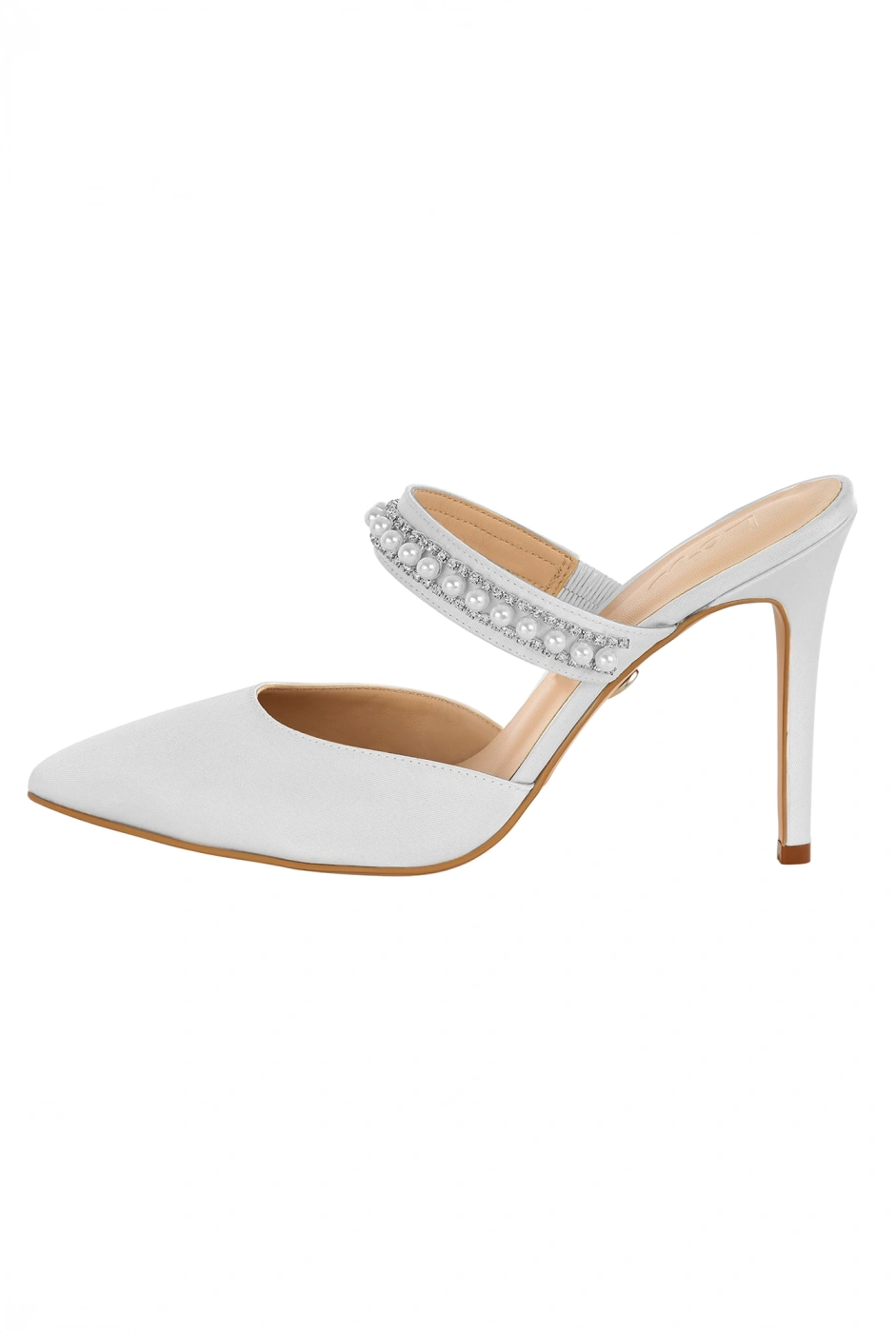 Lia - Elegant White Sandals with Decorative Pearls and Zircons