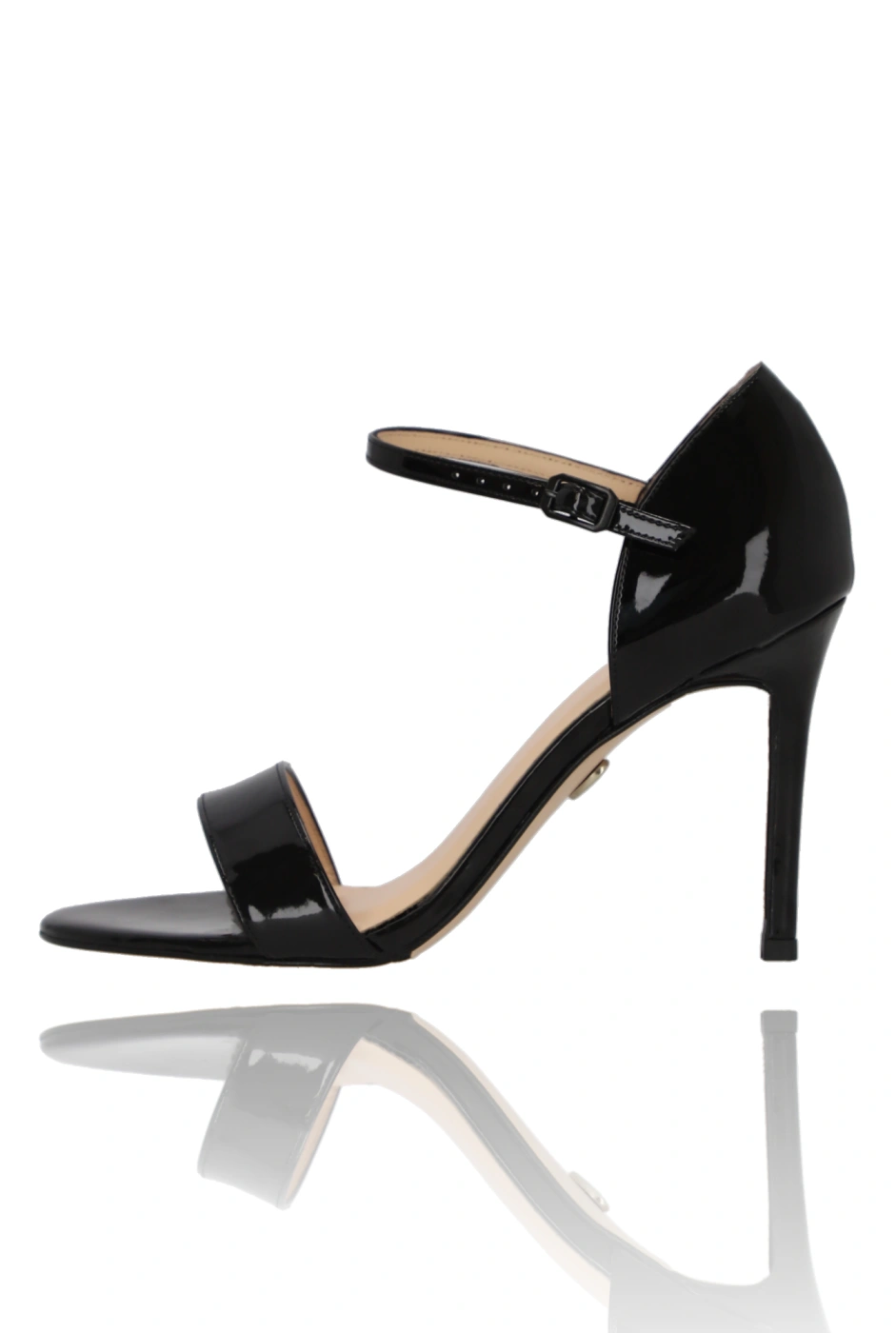 Zarina - Black Lacquered Stiletto Sandal