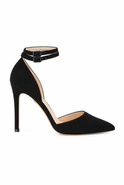 Terry - Schwarze Stilettos mit überzogener Spitze aus Wildleder