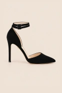 Terry - Black Suede Stilettos with Covered Toes