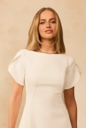 Tristana – ecru mini dress with loose sleeves