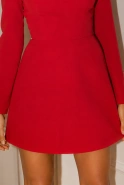 Blubell - rotes Kleid mit offenen Schultern und Reißverschluss