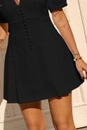 Sanne - Schwarzes Minikleid mit verdeckten Shorts