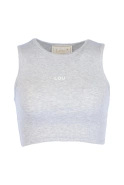 Saura - a short marl strapless top