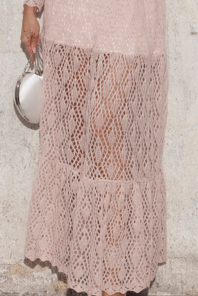 Willow - pink maxi knit dress
