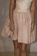 Leena - pink corset dress with embroidery