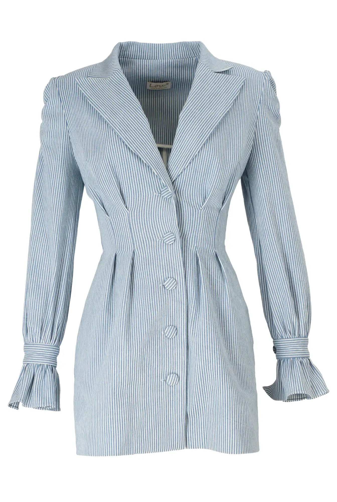 Vari - Blaues Denim-Minikleid mit Ausschnitt