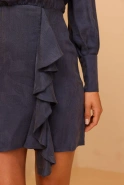 Poppy - Blaues Minikleid mit Blumendruck