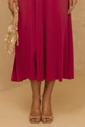 Urge - Elegantes Midikleid in Fuchsia