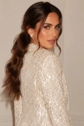 Felicity blazer - Sequin unbuttoned blazer in bedspread form