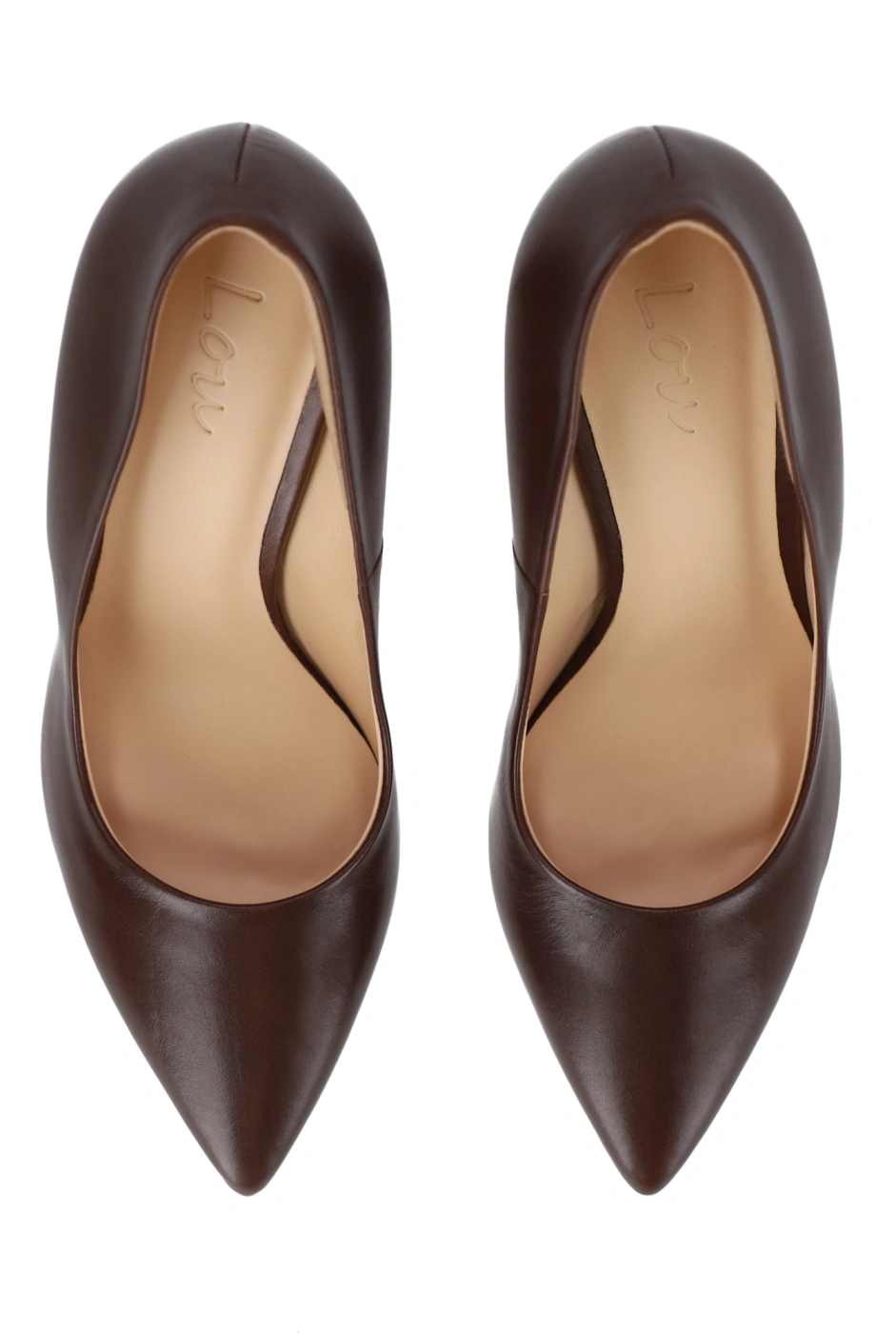 Paris - Classic Leather pumps in Chocolate shade