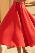 Ophelia Red - Feminine midi dress in a shade of red